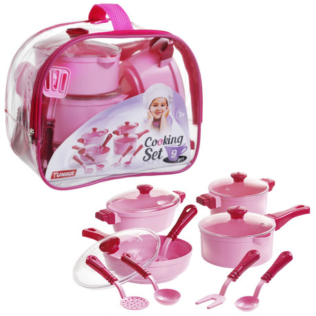 Набір посуду Cooking Set 9 pcs (рожевий) арт. 1726  (1726)